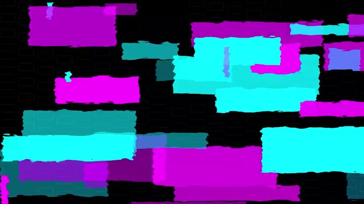 Abstract Motion Background with Neon Pink and Cyan Rectangles