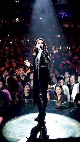 cantante en el escenario en un concierto