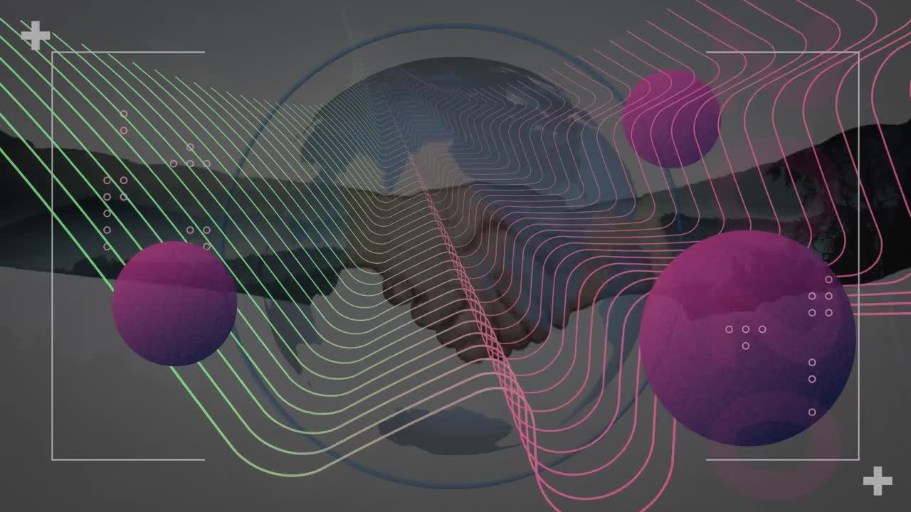 손을 흔들고 있는 모양, 지구와 구의 애니메이션