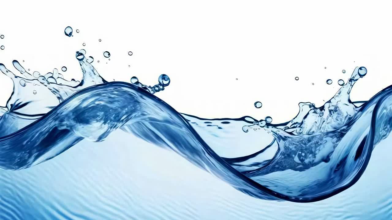 Dynamic video concept of water splashing, captured in a close-up angle