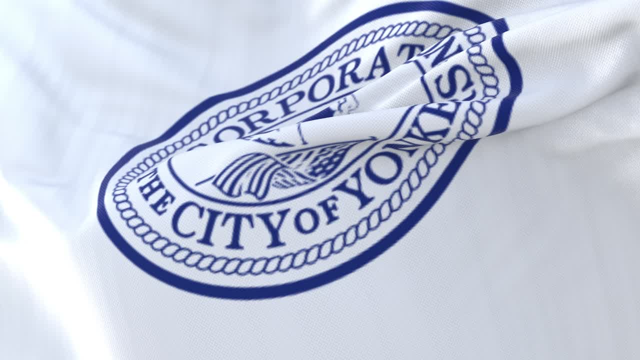 bandera de la ciudad de yonkers, nueva york, estados unidos de américa, bucle lento