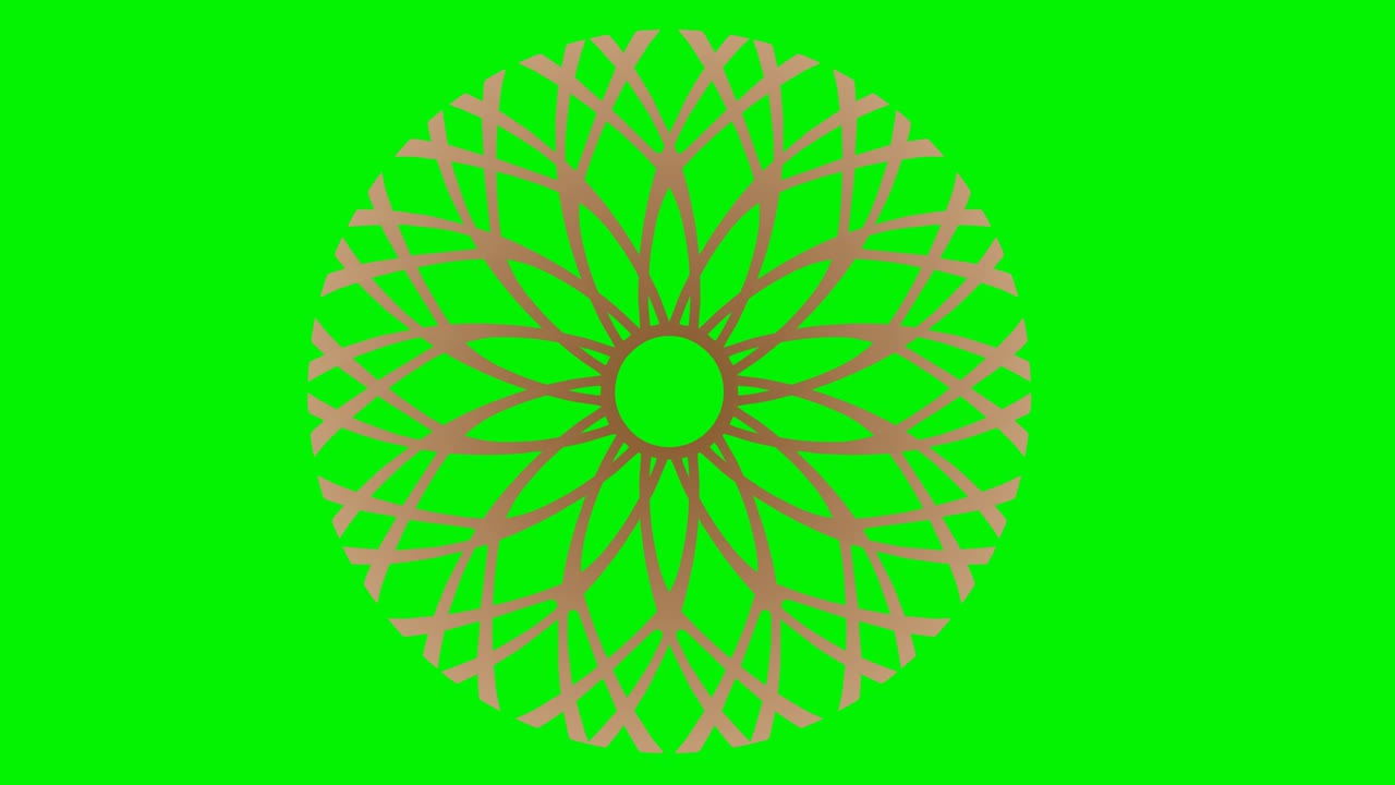 escultura cinética con flores en pantalla verde