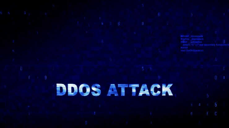 Ddos Attack Text Digital Noise Twitch Glitch Distortion Effect Error Animation.
