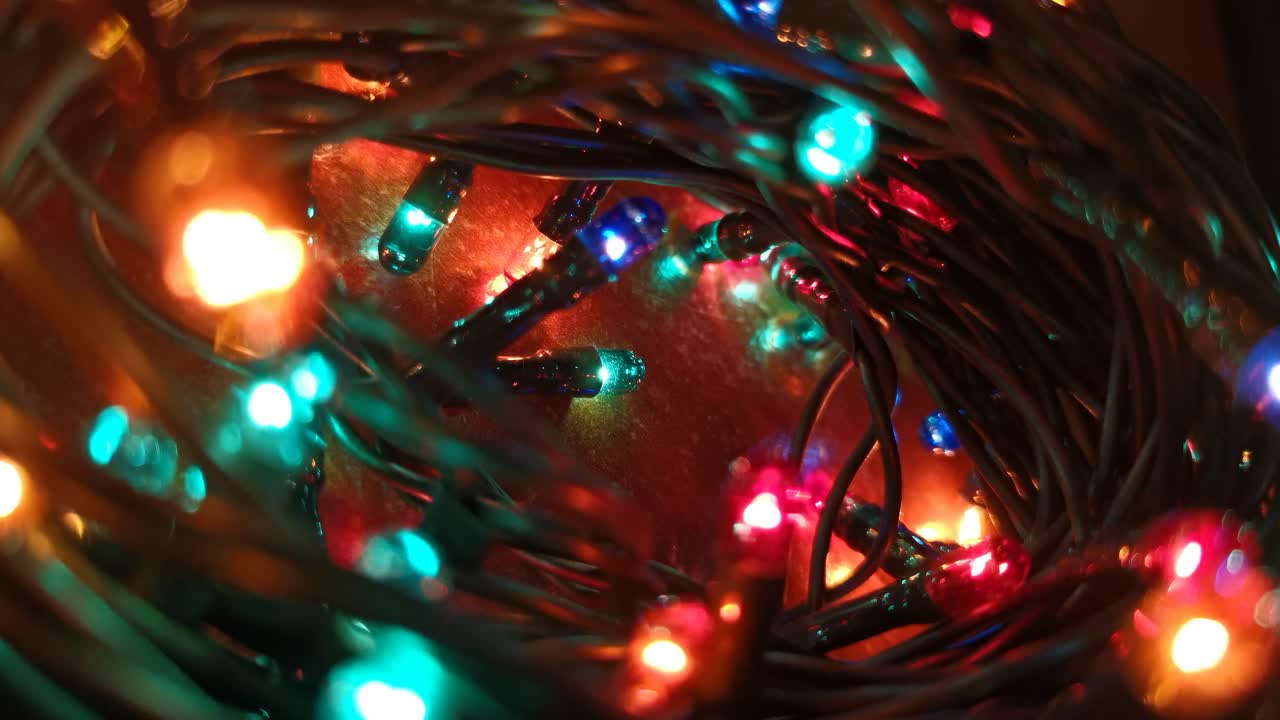 Vídeo de luzes de Natal desfocadas