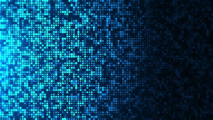 Big data abstract background. Pixels and lines flowing background. loop