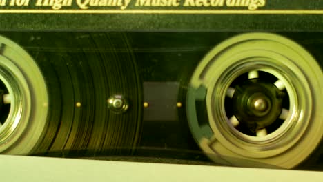 audio cassette in the player. close-up