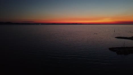 beautiful sunset in croatia watched from a luxury villa with a swimming pool