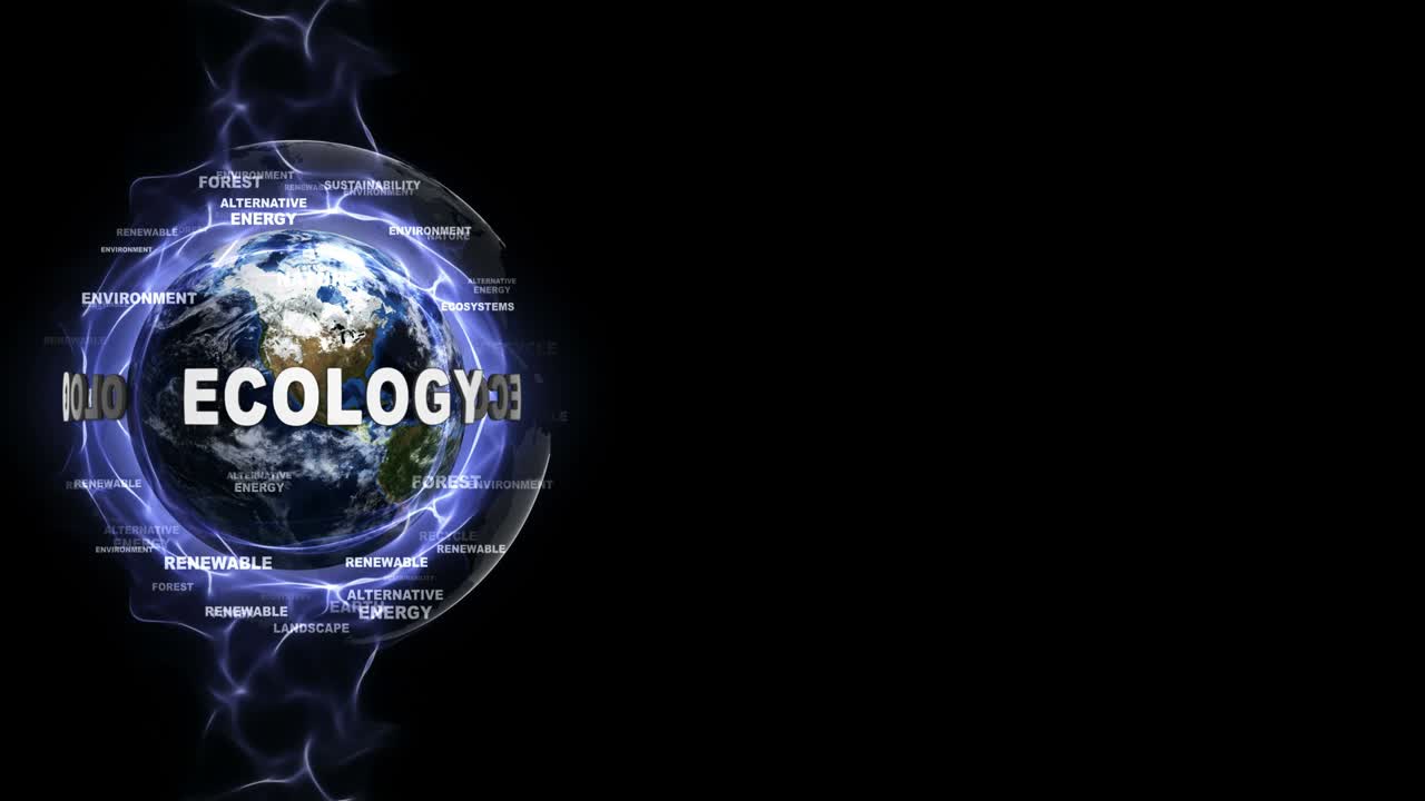 экология текст анимация и земля, петля