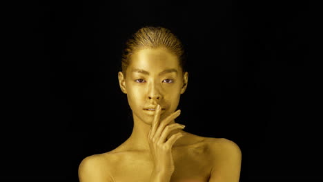 golden body art portrait