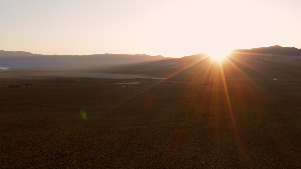 Sunrise at a valley near Lone Pine in the Sierra Nevada
