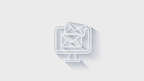 redes sociales diseño de íconos de sombra 3d aislados en fondo blanco. iconos web de esquema. gráficos en movimiento.