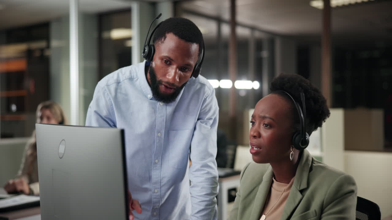 Call center workers in office