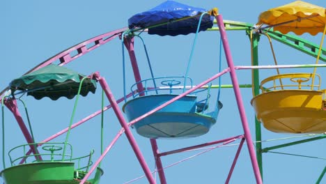 colorful ferris wheel in an amusement park.