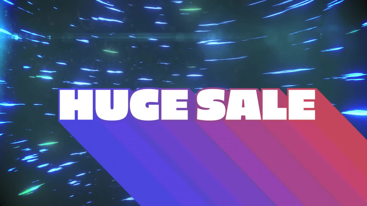 Colorful diagonal stripes with dynamic light streaks and huge sale animation