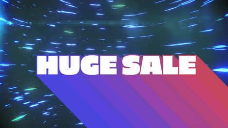 colorful diagonal stripes with dynamic light streaks and huge sale animation