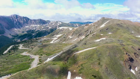 aerial footage of melting snow on a colorado mountain