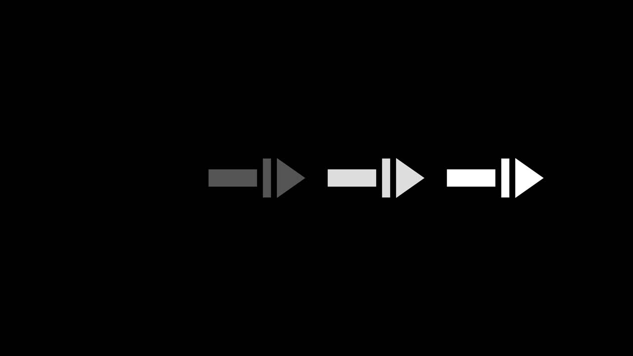 Animated Next Arrows Appearing and Disappearing on Black Background