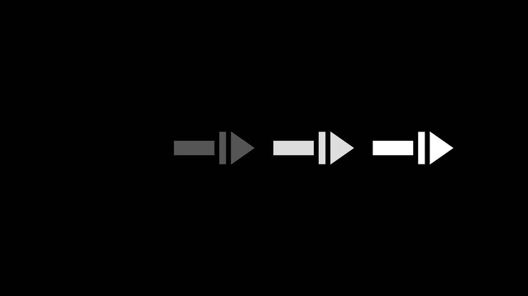 Animated Next Arrows Appearing and Disappearing on Black Background