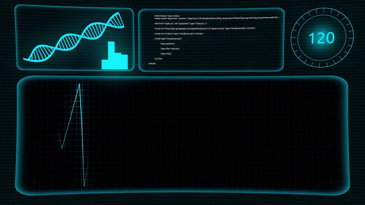 데이터 시각화 및 심장 박동 모니터와 함께 미래의 hud