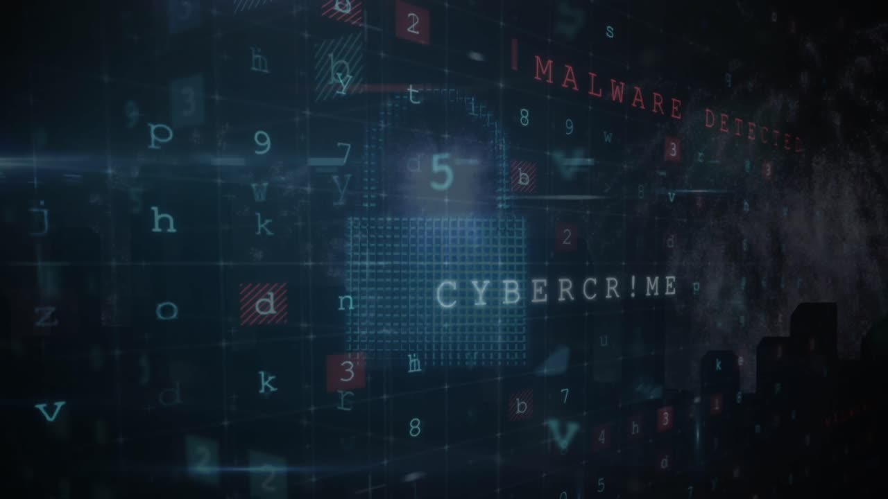 Animation of texts, alphabets, numbers, symbol with cloud and padlock icon over abstract background