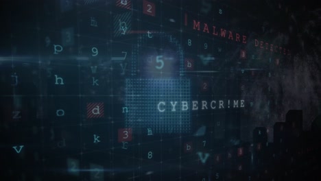 animation of texts, alphabets, numbers, symbol with cloud and padlock icon over abstract background