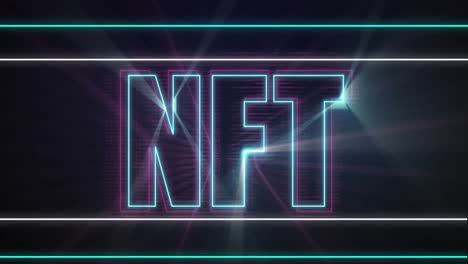 animation of nft over lines and black background