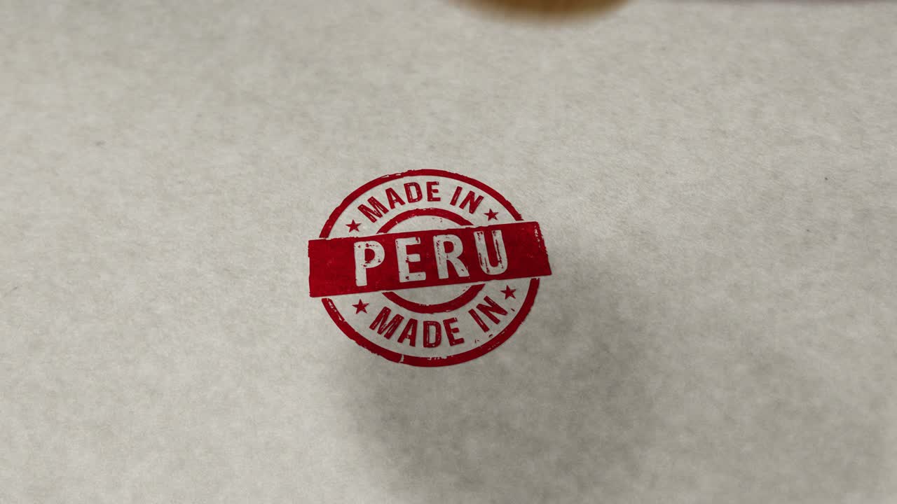 Made in Peru stamp and stamping loop animation