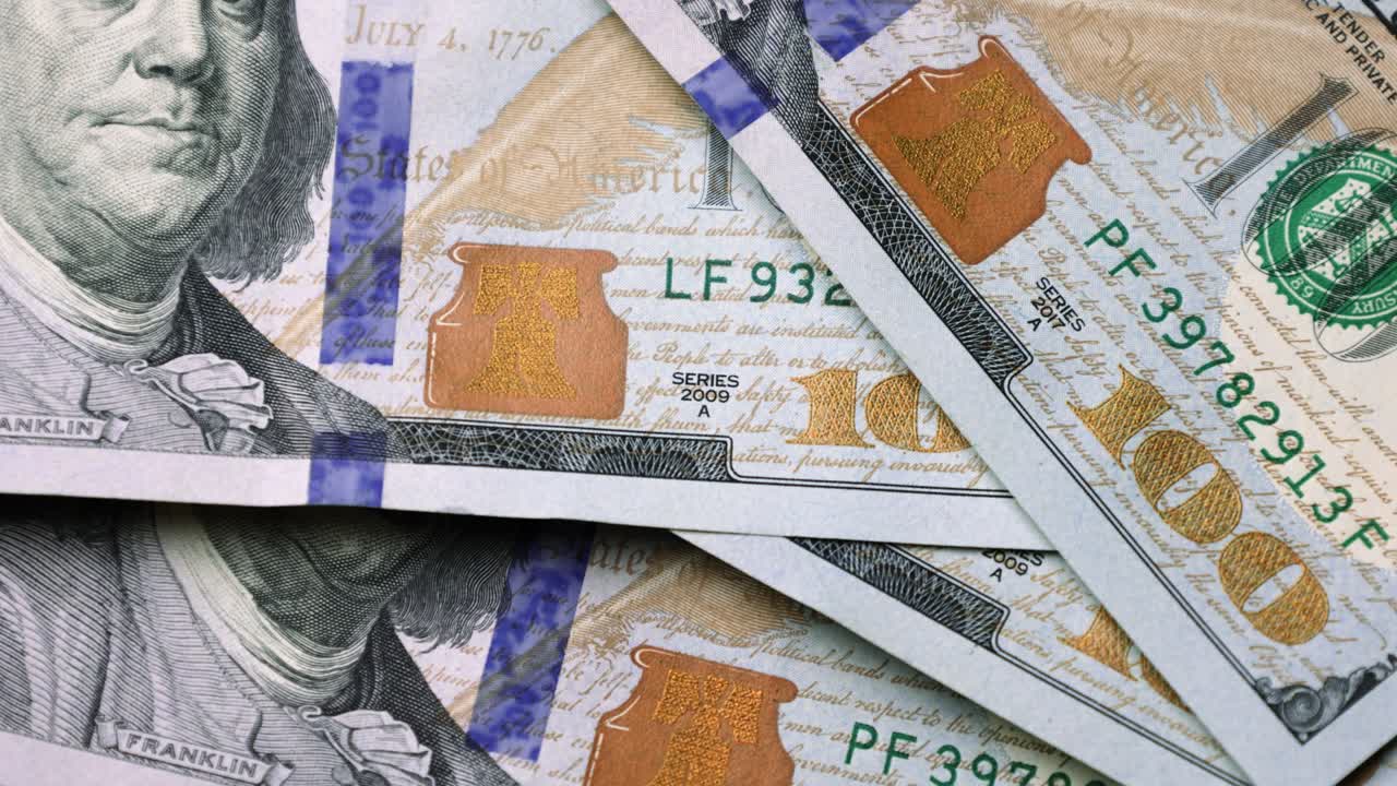 미국 달러 (usd), 지폐, 종이 돈, 지폐, 100 달러, 환율, 통화.