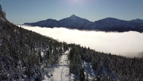 Schneebedeckte-Luftberge-Auf-Vancouver-Island,-Kanada