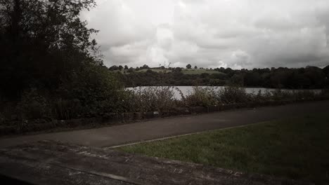 walking through a reservoir