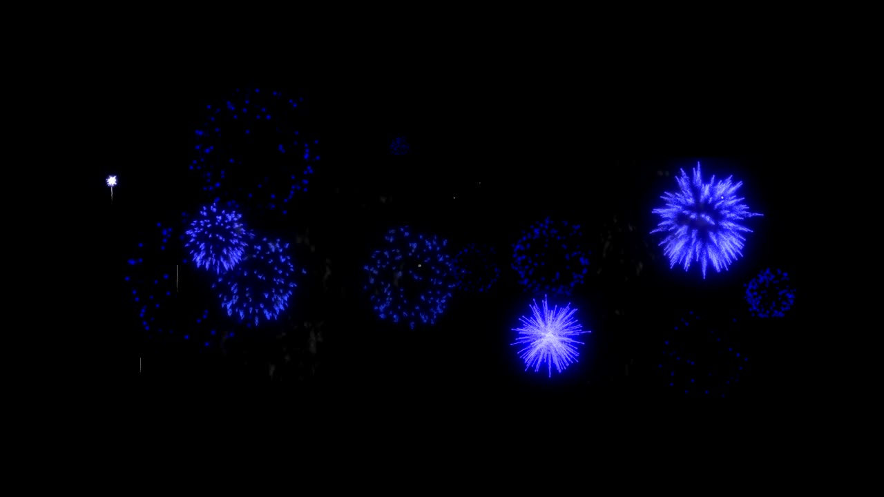 4k 불꽃놀이: 휴일, 렌더링, 파란 불꽃놀이는 애니메이션 배경, v1