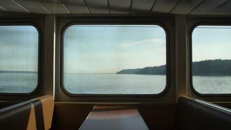 empty booth with a table on the whidbey island ferry in washington state