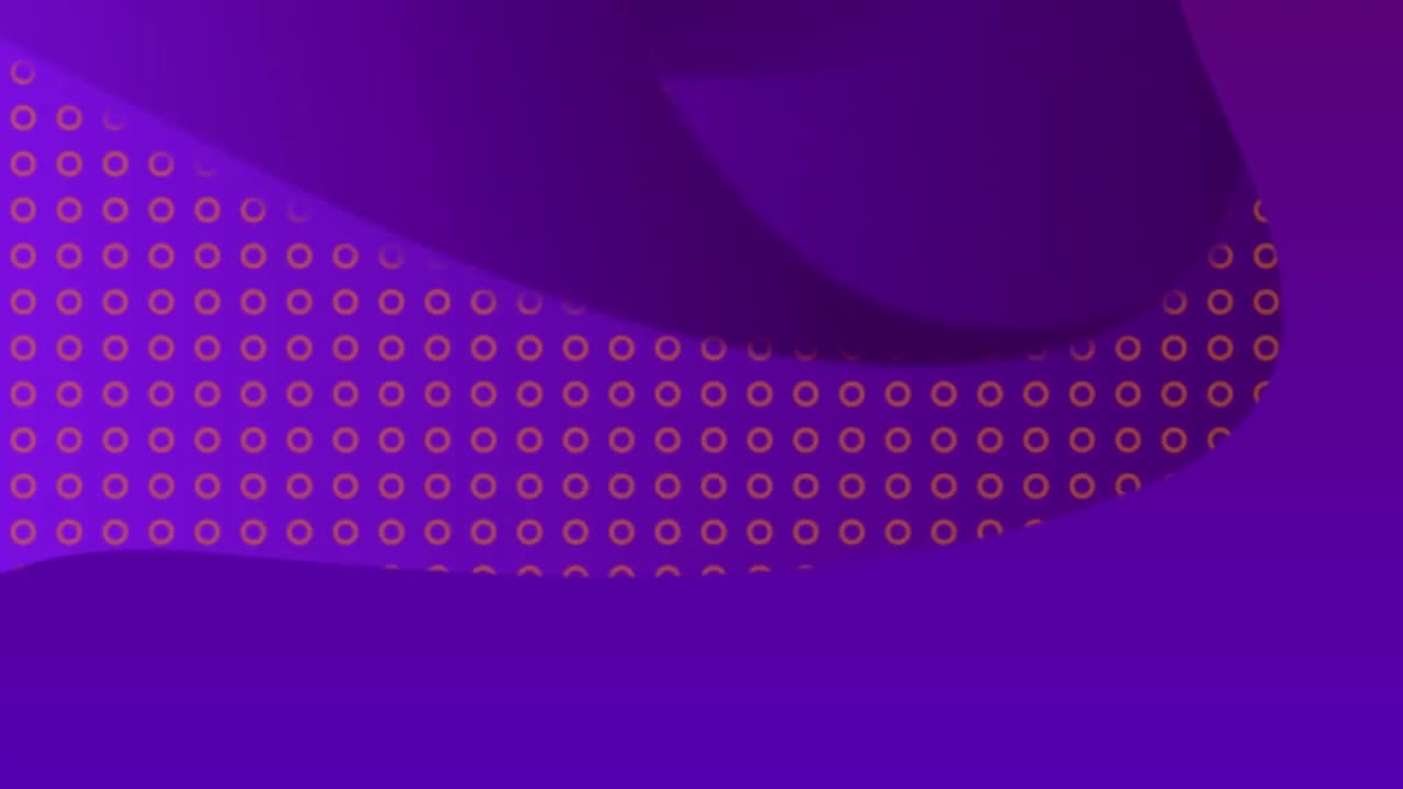 animación de una fila de círculos rosados sobre un fondo púrpura