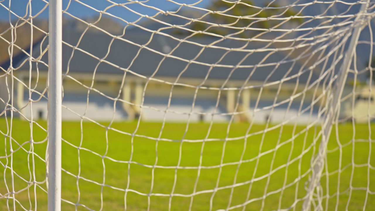 Footbal abstract shot for B roll of a football net.