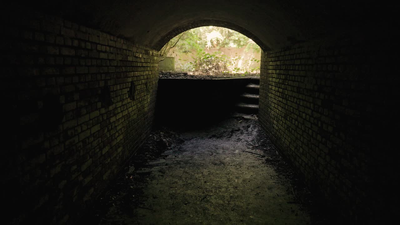 Tomogashima island ruins, walking point of view through tunnels