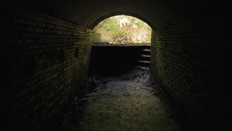 tomogashima island ruins, walking point of view through tunnels