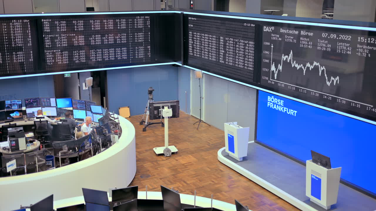 Frankfurt, Germany - November 13, 2022: People working at the Deutsche Borse AG