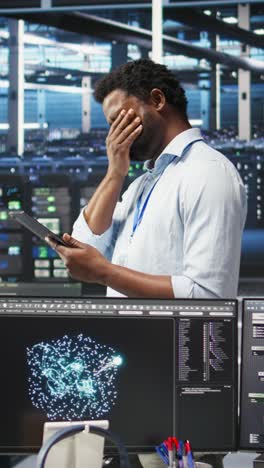 vertical video server farm technician using ai algorithms and node tree systems