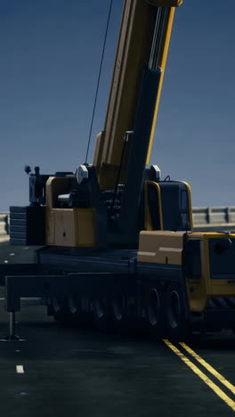 heavy lifting machinery working on a bridge under a cloudy sky
