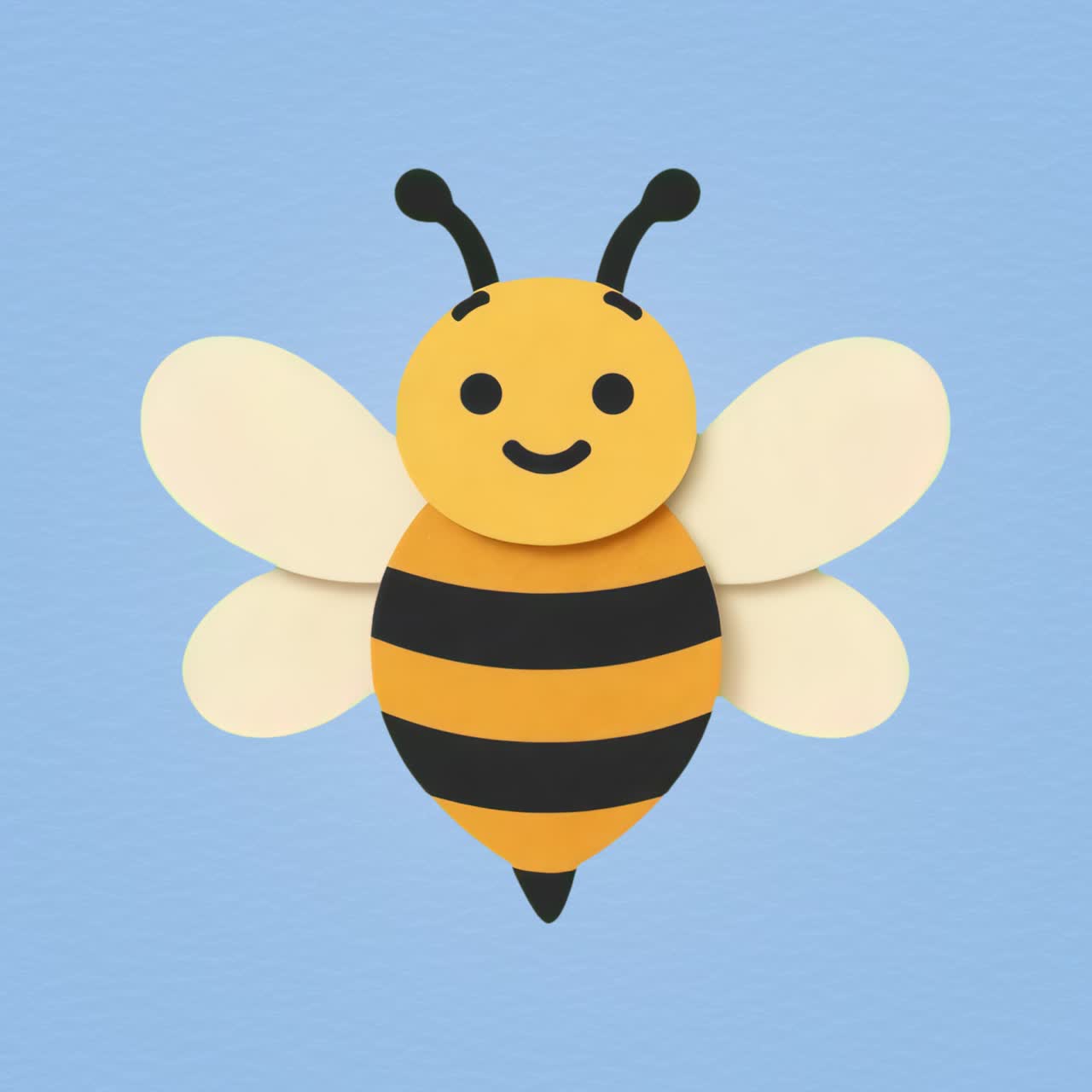 Cute paper bee illustration animation isolated asset, transparent 4K video, alpha channel, ProRes