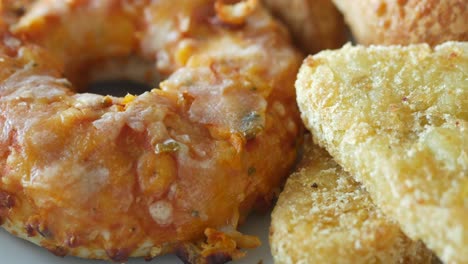 pizza donut and chicken nuggets