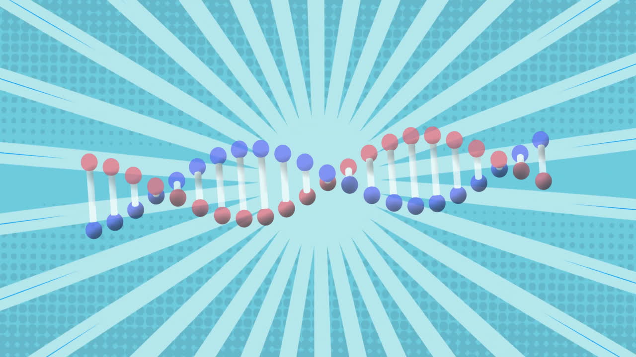 줄무 위에 dna 줄무를 회전시키는 애니메이션