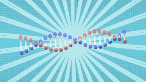 animation of dna strand over stripes spinning