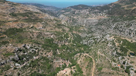 lebanon mountain panorama in the region of sannine