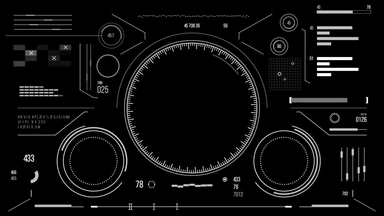 футуристический пользовательский интерфейс с hud и инфографическими элементами.