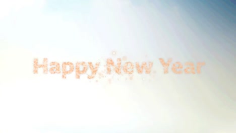 Happy-new-year-text-over-fireworks-exploding-against-gradient-blue-background