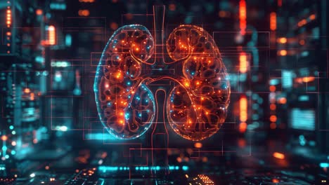 3d medical visualization of lungs and brain
