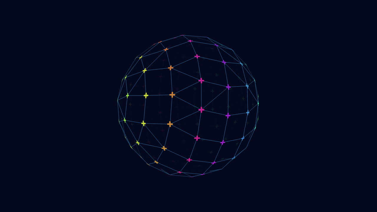 Abstract 3d sphere lines and dots creating shimmering patterns