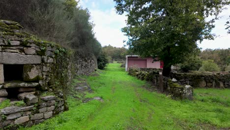 traditional stone building in aldea de saa, vilar de santos, an ethnographic town in spain