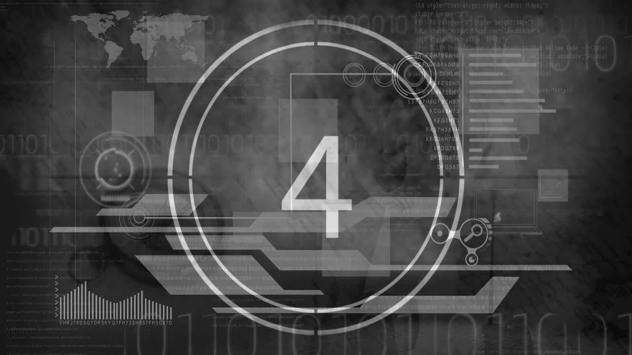 Countdown against grey background 4k